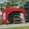 Pop Up Gazebo 3X3M Awning Canopy Party Tent Marquee 4 Sides Garden Outdoor Red
