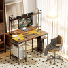 Computer Desk Home Office Gaming Desk Monitor Stand Power Outlets LED Lights