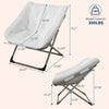Folding Saucer Foldable Moon Chair Camping Outdoor Soft Padded Seat No Assembly