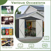 Garden Shed 10X12FT Metal Apex Roof Free Foundation Storage House Anthracite