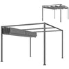 4 x 3m Metal Pergola Gazebo Patio Sun Shelter Retractable Canopy Grey