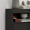 Wall Mounted or Freestanding Shoe Cabinet with 2 Flip Drawers, Black