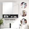 Wall Mounted Bathroom Storage Cupboard W/ Mirror and Shelf, Light Grey