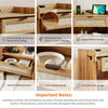 Boho Rattan Nightstand,Bedside Table with Charging Station,Drawer &Storage Shelf