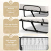 Home Office Folding Bed Guest Bed with Mattress & 4 Wheels