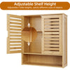 Bamboo 2 Door Bathroom Wall Cabinet Cupboard Kitchen Office Shed Lockabl Storage