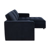 Dusk Sloane Midnight Dark Navy Velvet Right Hand Storage Chaise Sofa RRP £1674