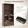 Wooden Open Display Cabinet Industrial Freestanding Bookcase