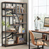 Industrial 5 Tier Etagere Bookcase, Freestanding Tall Bookshelf Display Shelf