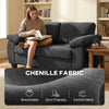 2 Seater Sofa, Chenille Sofa with Spring Cushions, Wide Armrests