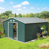 13 x 11ft Garden Shed Storage with Foundation Kit and Vents, Green