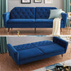 3 Seater Velvet Sofa Bed Click Clack 5 Colour Luxury Button Tufted Sleeper Couch