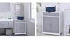 kleankin Bathroom Floor Storage Cabinet w/ 2 Drawers Door Cupboard Grey White
