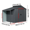 Large 10x6ft Shed Metal Garden Tools Bike Storage Shed Outdoor House W/Open Shed