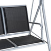 3 Seater Swing Bench Chair Garden Outdoor Lounge Hanging Metal Canopy Black