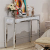 120x35cm Mirrored Console Table Diamond Crystal Hallway w/ Thicken Tapered Legs