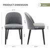 2 Pack Linen Upholstered Dining Chairs with Cushioned Seats and Curved Backrest