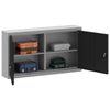 Wall Tool Cabinet 100x20x55 cm Black Steel Garage Workshop Storage