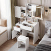 Dressing Table With Drawers Mirror Stool Set Makeup Desk Vanity Table Bedroom UK