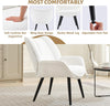 Accent Chair Wingback Armchair with Wood Frame for Living Room Bedroom White