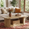 120CM Rectangular Coffee Table Wooden Center Table with Storage for Living Room