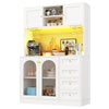 Tall Kitchen Pantry Cupboard, Storage Cabinet for Home Living Dining Room, White