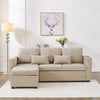 3-in-1 Chenille Sectional Sleeper Sofa Bed with Reversible Storage Chaise, USB