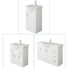 Bathroom Cabinet Vanity Unit Sink Basin Storage White Ceramic Bundle Furniture