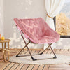Folding Saucer Foldable Moon Chair Camping Outdoor Soft Padded Seat No Assembly