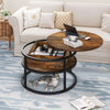 Round Lift Top Coffee Table with Hidden Storage, Modern Center Table for Home &