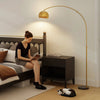 Arc Floor Lamp for Living Room, Free Standing Tall Lamp, Silver Tone