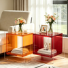 Acrylic Side Table Acrylic End Table Decorative Bathroom Bedroom with Sleek Edge