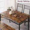 Dining Table Set for 4,Rectangular Table with Upholstered Chairs& Storage Benche
