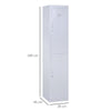 1.8m Locker Office Cabinet Storage Cold Rolled Steel w/ Storage Shelves Grey