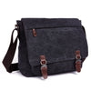 Men School Military Shoulder Bag Messenger bag Vintage Canvas Leather Satchel