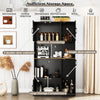 Kitchen Modern Wooden Large Coffee Bar Station-Black