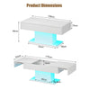 High Gloss Led Coffee Table with Storage Drawers for Living Room Space-Saving