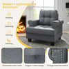 Mid-century Modern Accent Armchair Tufted Linen Club Chair with Extra Pillow