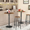 Bar Stools Set of 2 with Footrest, Industrial Breakfast Bar Stools, Rustic Brown