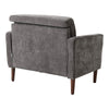 Modern Chenille Wingback Armchair Upholstered Accent Chair Single Sofa Wood Legs