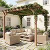 3 x 3 m Wooden Pergola, Garden Pergola Gazebo Grape Trellis, Maple Wood-effect