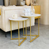 Nesting of Tables Marble Round Coffee Table Set fr Sofa Side Bedside Living Room