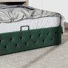 Ottoman Storage Double Bed Frame, 4FT6 Plush Velvet Fabric Bed With Headboard