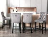 Luxury Grey/BEIGE/BLACK Velvet Bar Stools Kitchen Breakfast Barstools Set of 2 4