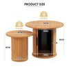40CM/60CM Coffee Table Round Wood Side Table Sets With Hidden Storage Walnut