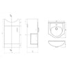 Bathroom Cabinet Vanity Unit Sink Basin Storage White Ceramic Bundle Furniture
