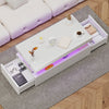 High Gloss LED Coffee Table With Storage 2 Drawers Modern Living Room Furniture