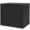 93L Plastic Garden Storage Box, Storage Container w/ Handles, Black
