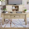 Wood Coffee Table With Storage Drawer Solid Pine Wax Living Room Furniture