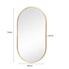 Industrial Style Oval Wall Mounted Mirror Bathroom Hanging Vanity Mirrors 70cm